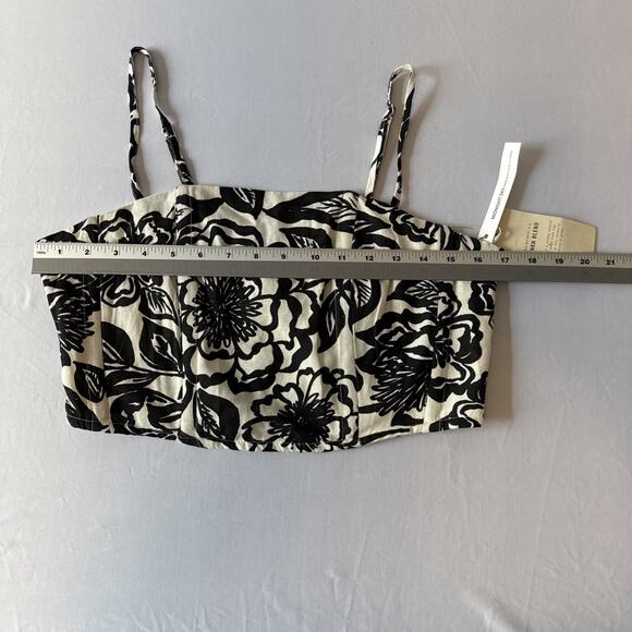 Midnight Sky NWT Womans L Boho Chic Cropped Corset Linen Blend Tank Top Festival - Picture 8 of 10